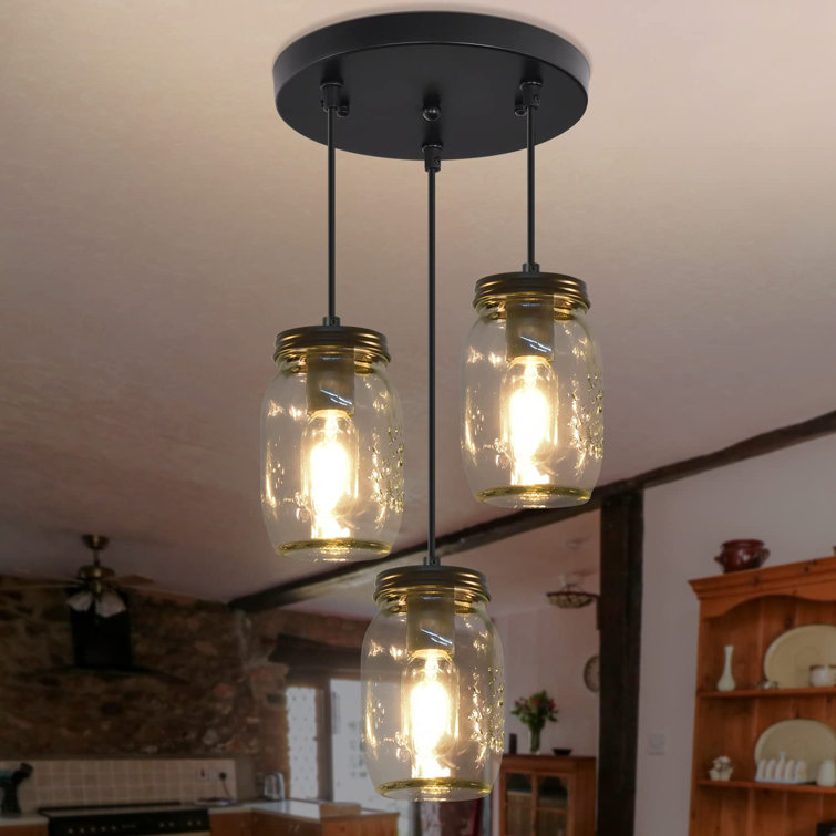 Glass jar 2024 pendant light